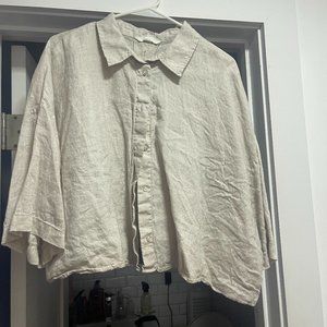 CROPPED LINEN SHIRT